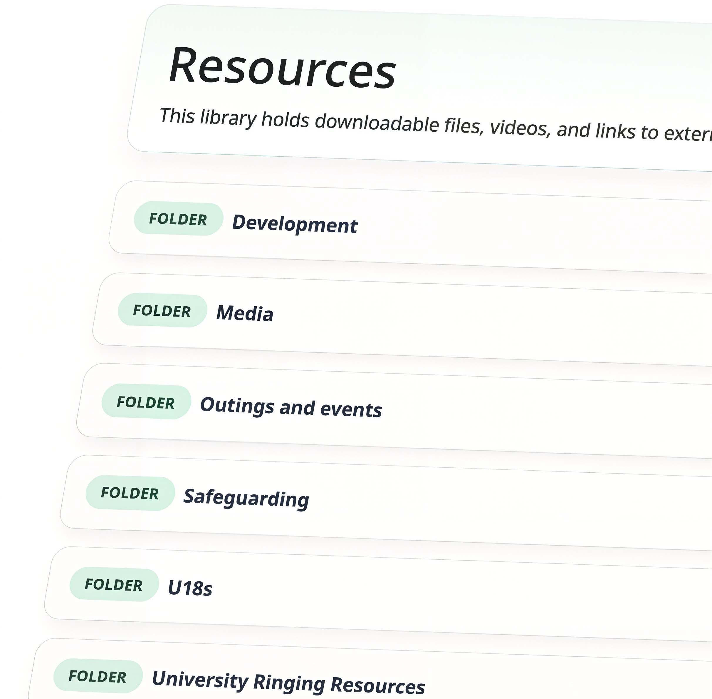 Resources page screenshot